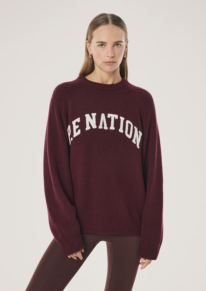 P.E Nation Legacy Knit Crew - Mahogany/Whisper