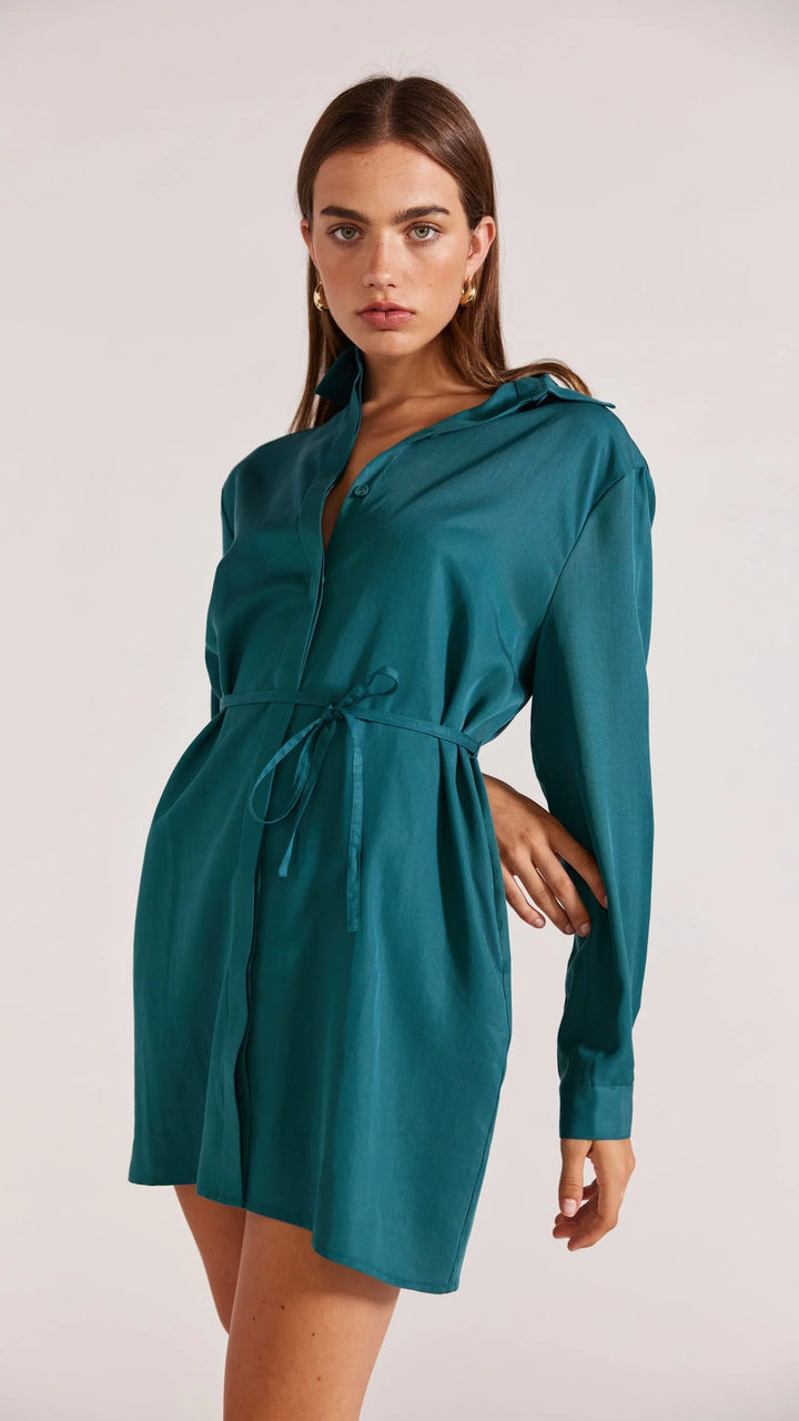 Staple The Label Leila Mini Dress - Emerald