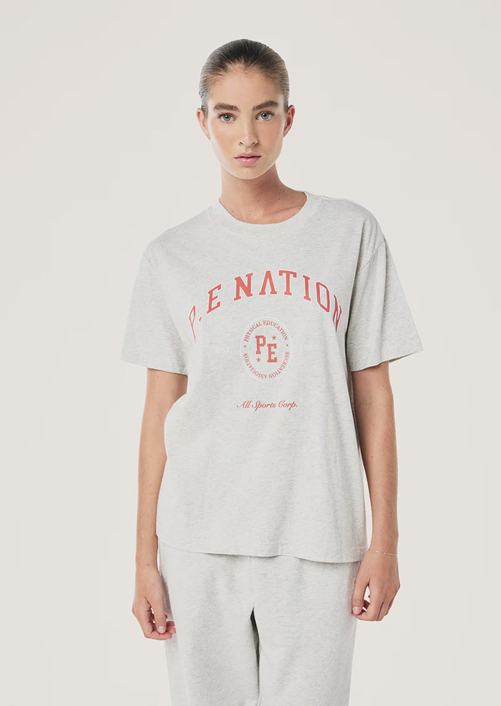 P.E Nation Liberation Tee - Light Grey Marle