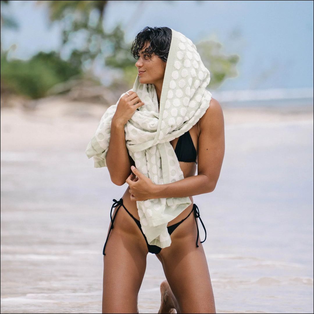 Layday Cali French Terry Single Towel - Sage