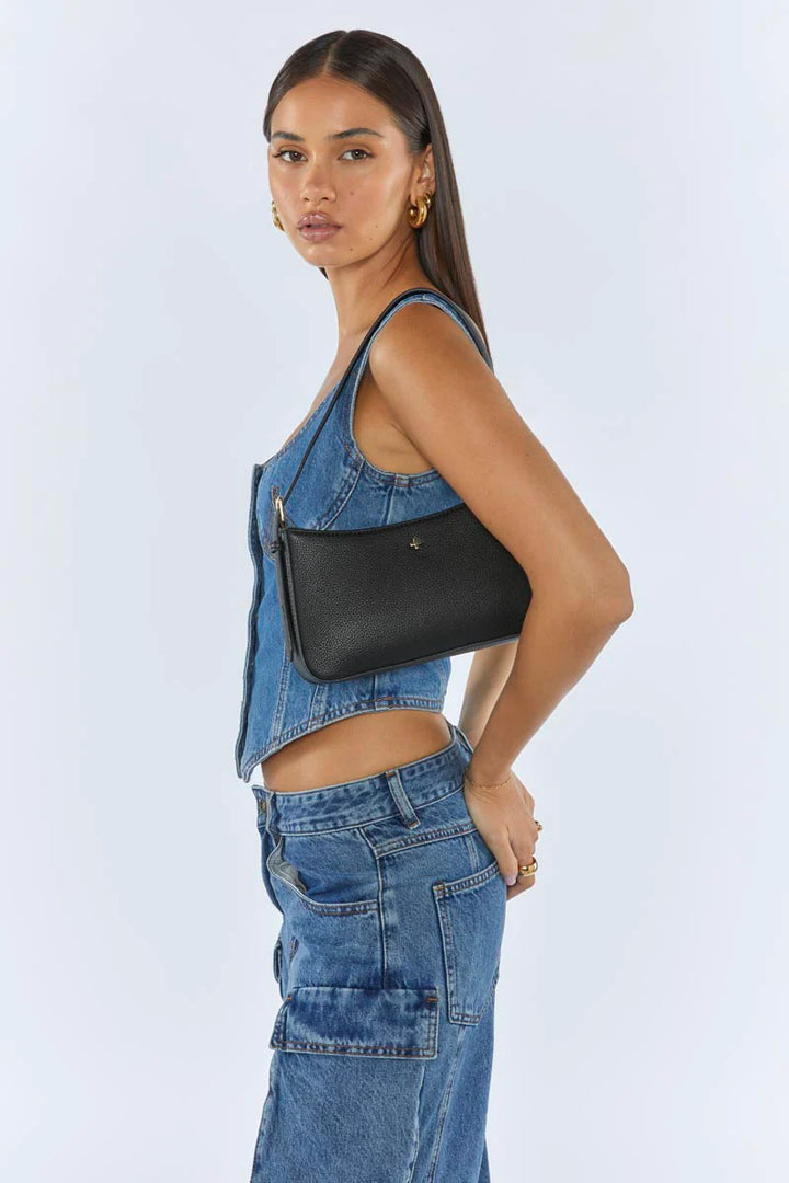 Peta + Jain Lilu Shoulder Bag-Black Pebble Gold