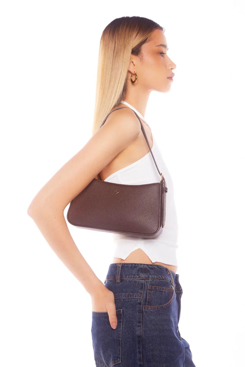 Peta + Jain Lilu Shoulder Bag-Choc Pebble/Gold