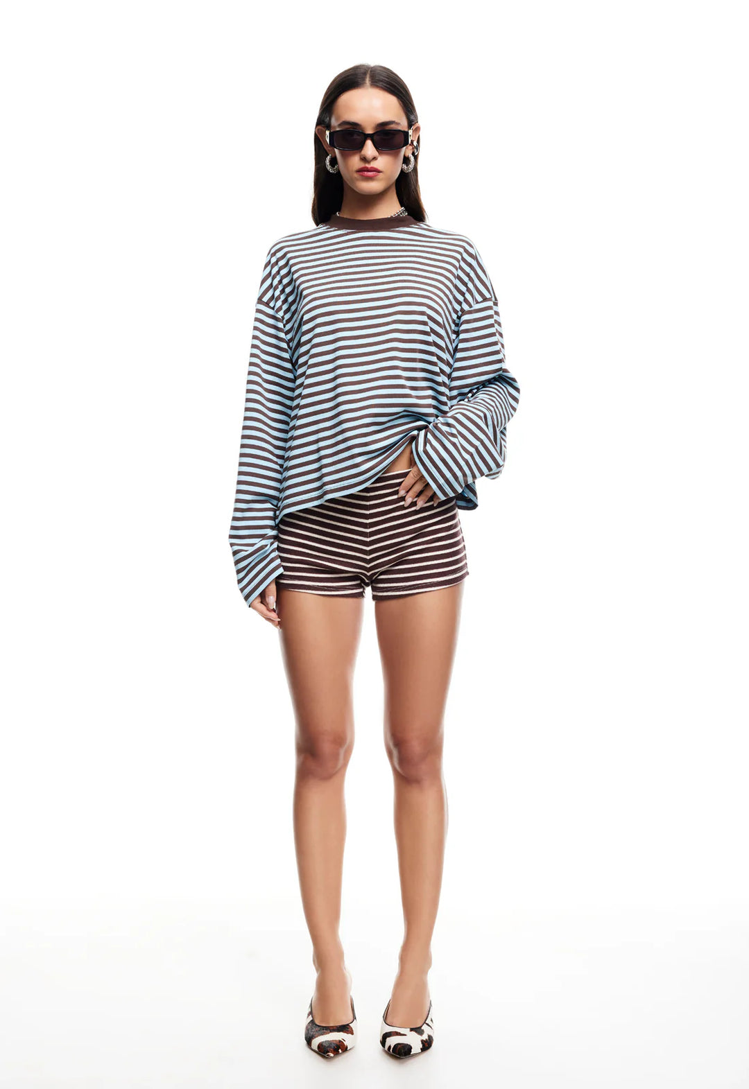 Lioness Bloom Long Sleeve - Chocolate Sea Stripe