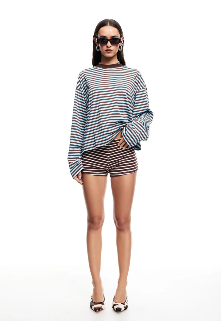Lioness Bloom Long Sleeve - Chocolate Sea Stripe