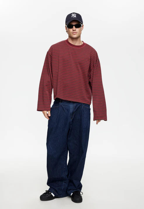Lioness Bloom Long Sleeve - Chocolate Wine Stripe