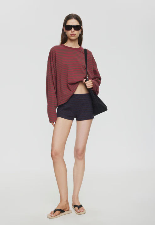 Lioness Bloom Long Sleeve - Chocolate Wine Stripe