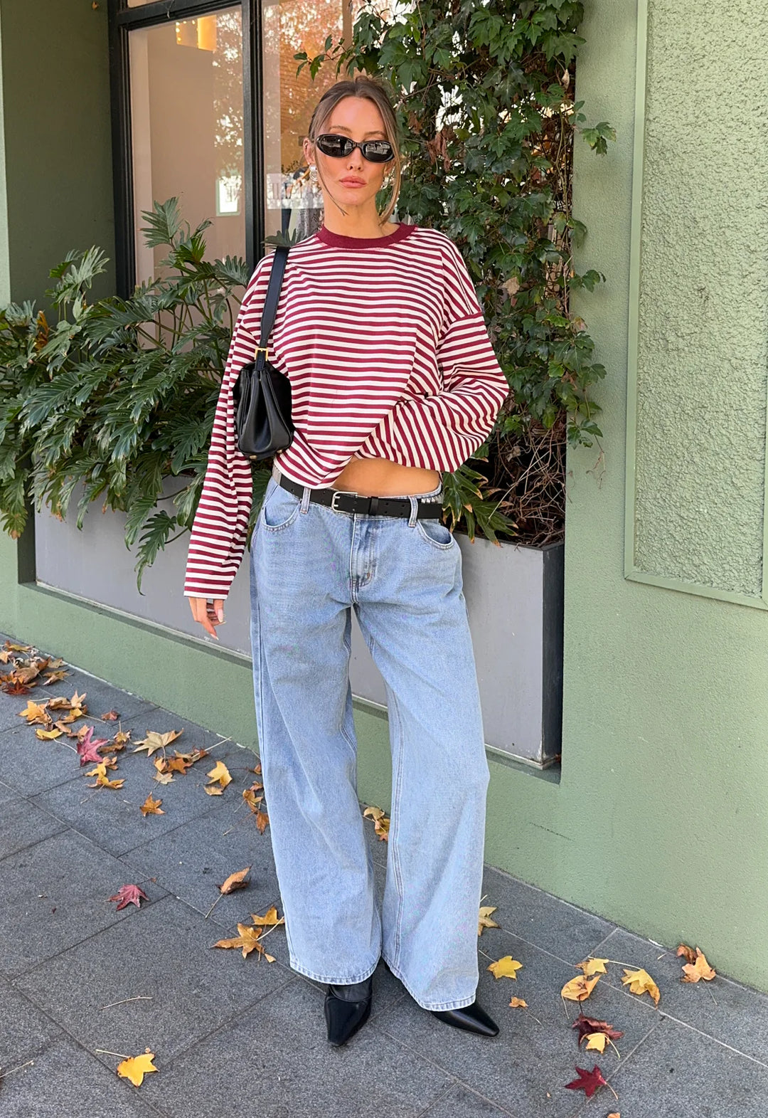 Lioness Bloom Long Sleeve - Wine Stripe