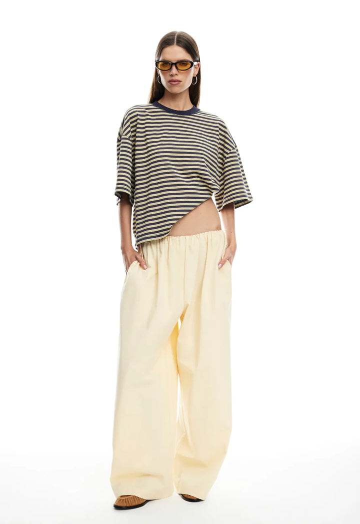 Lioness Bloom Short Sleeve - Beige Stripe