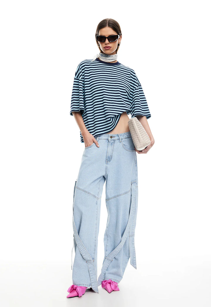 Lioness Bloom Short Sleeve - Navy Sea Stripe