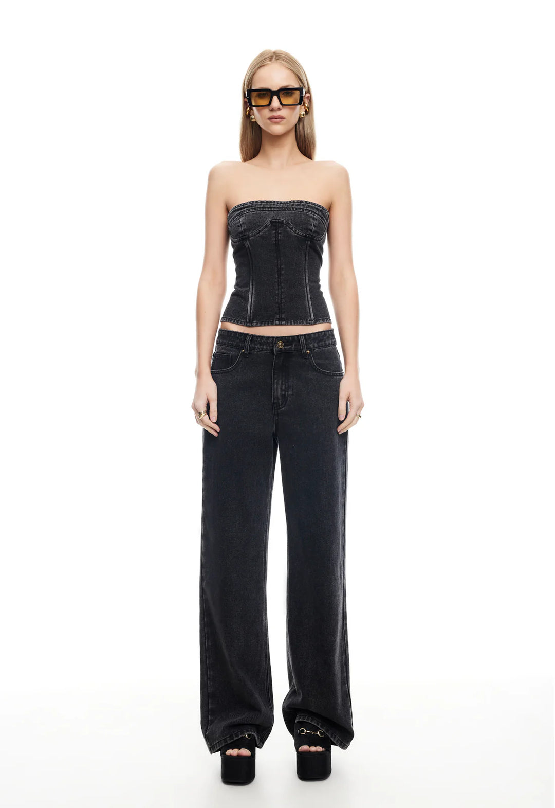 Lioness Rising Jean - Washed Onyx