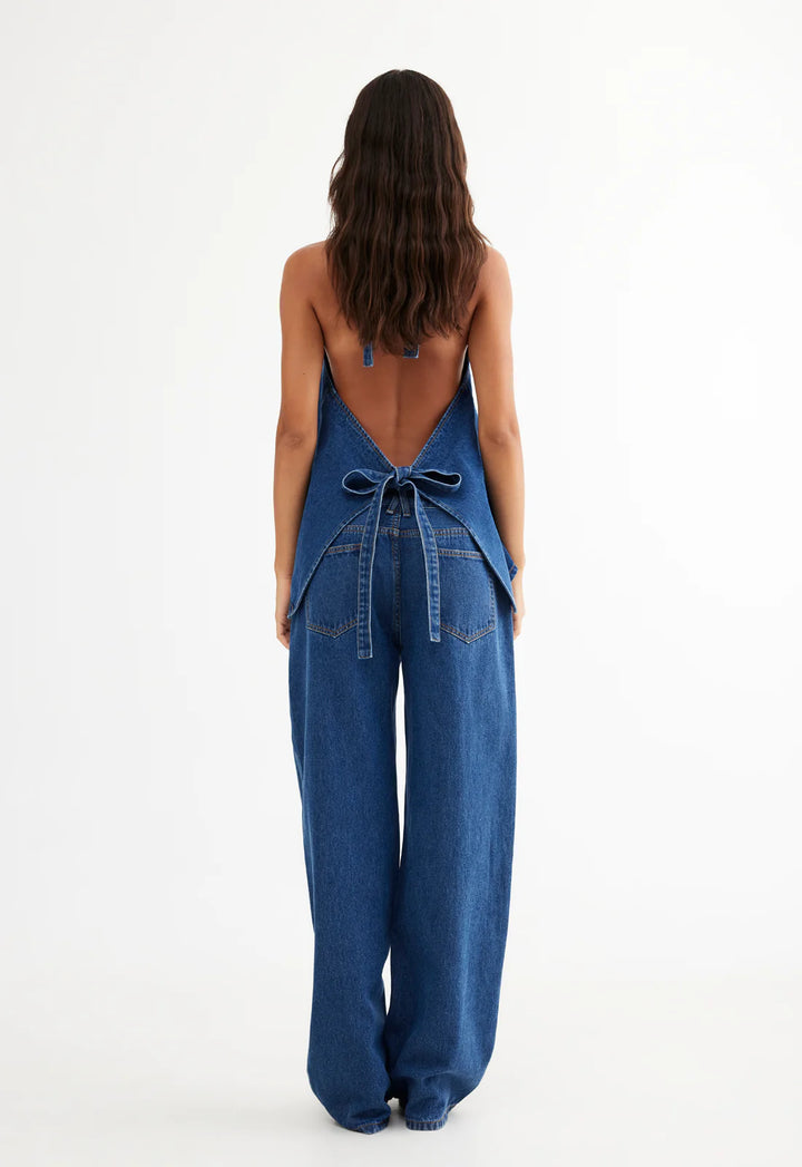 Lioness Hills Halter Top - Dark Denim