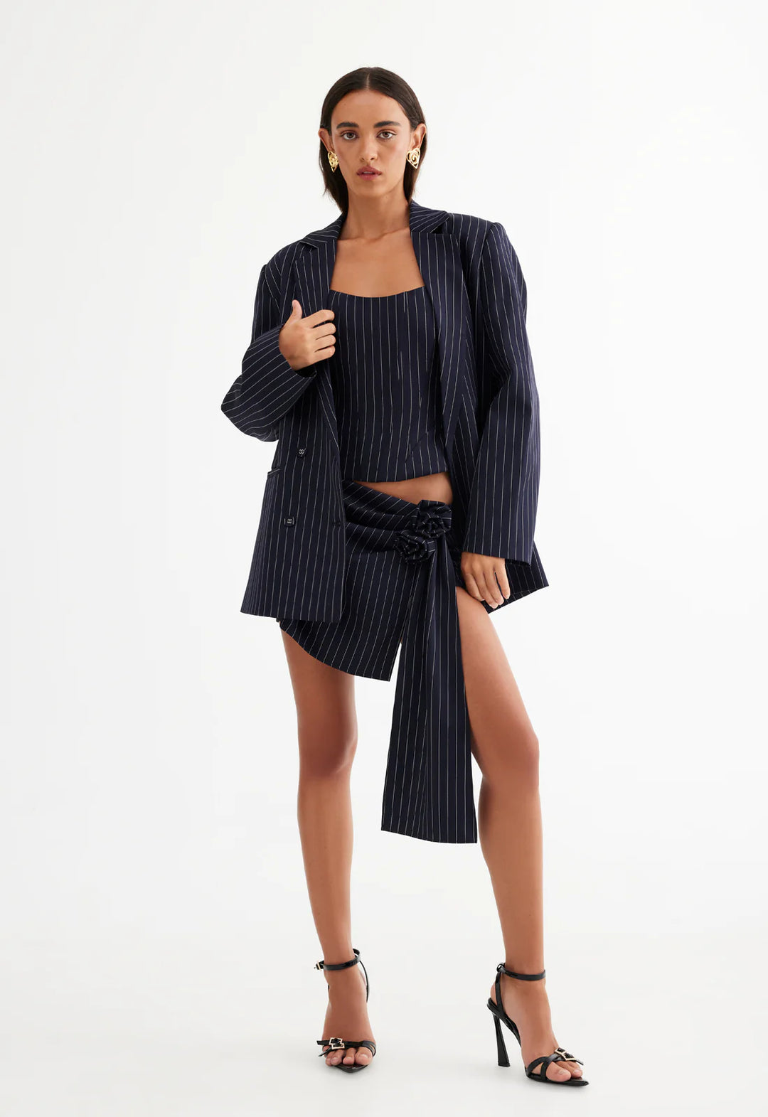 Lioness Hills Blazer - Navy Pinstripe