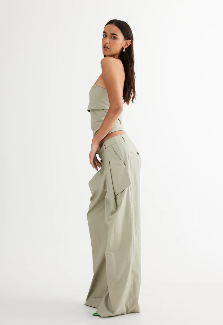 Lioness Smokeshow Strapless Top- Sage