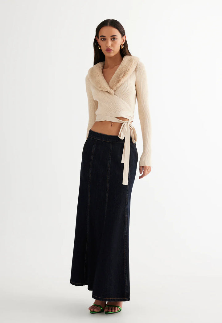 Lioness Off Duty Wrap Top- Beige