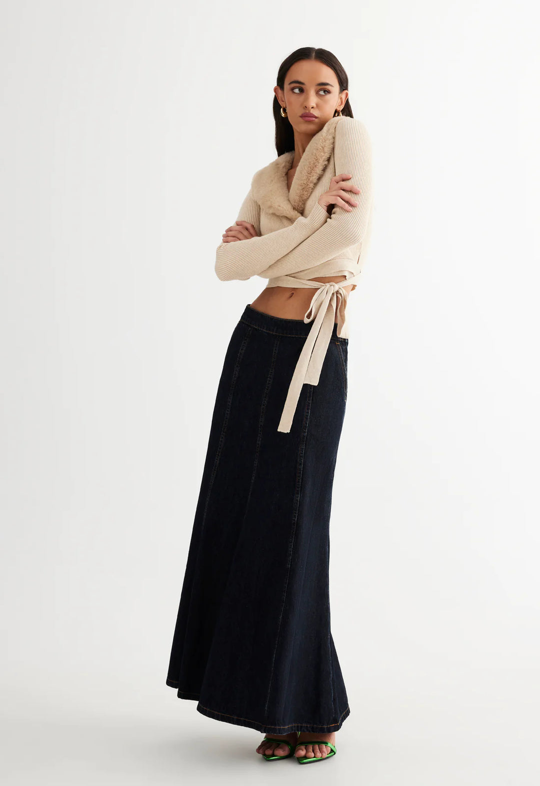 Lioness Off Duty Wrap Top- Beige