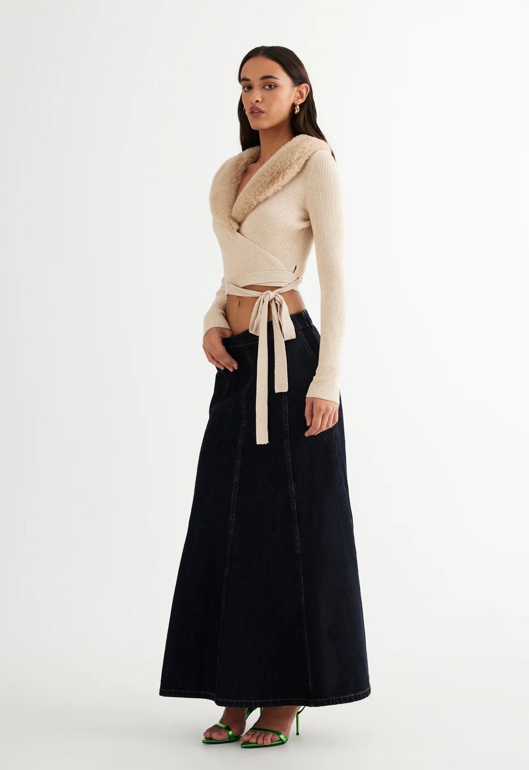 Lioness Off Duty Wrap Top- Beige