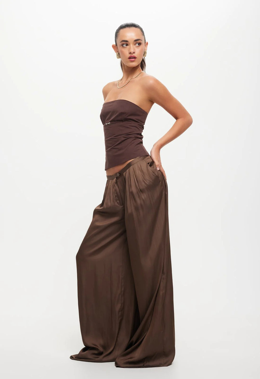 Lioness Allure Strapless Top - Chocolate