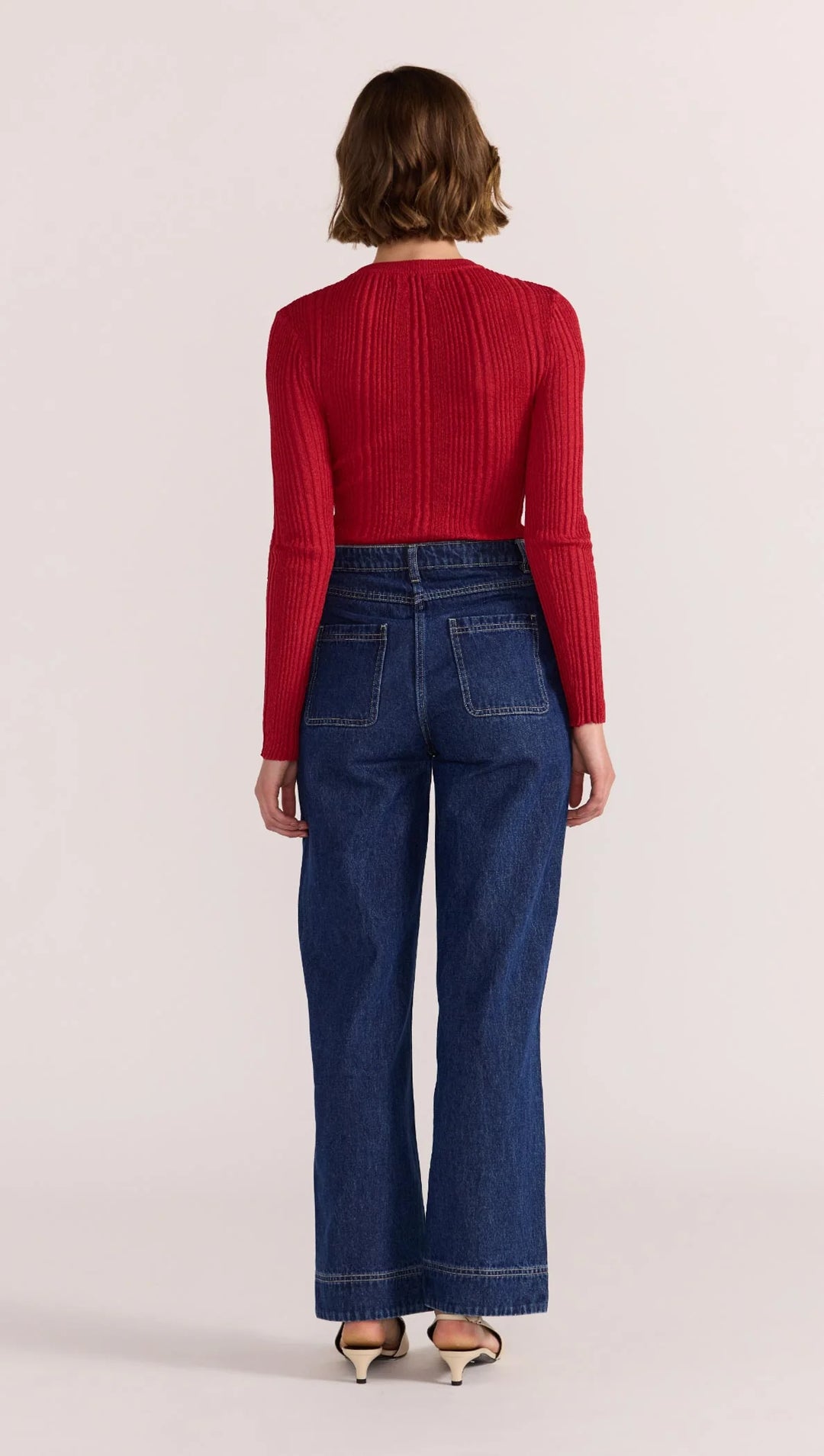 Staple The Label Luna Ribbed Knit Top - Red