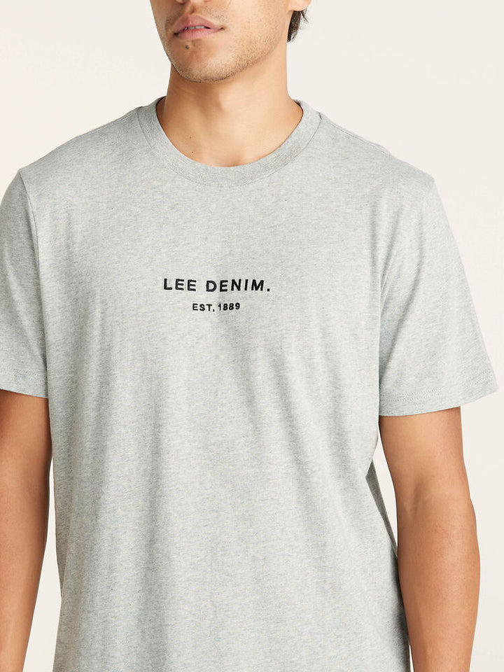 Lee Jeans Classic Embroidery Tee - Grey Marle