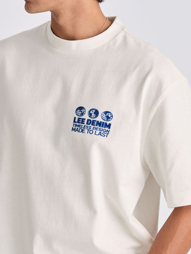 Lee Jeans 3 World Box Cutter Tee - White
