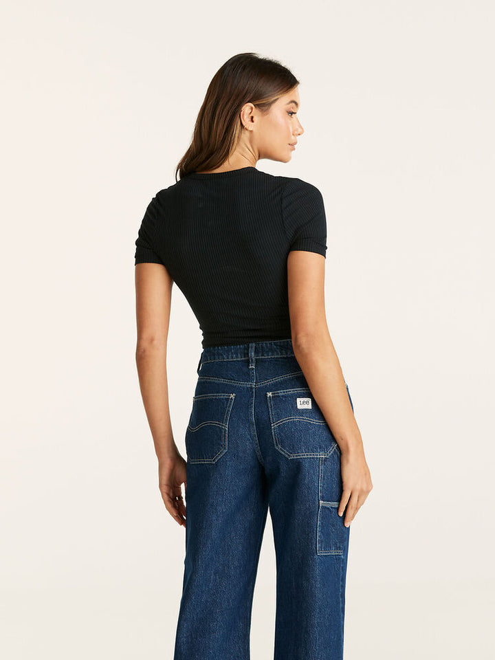 Lee Jeans Twitch Luxe Slim Rib Tee - Black