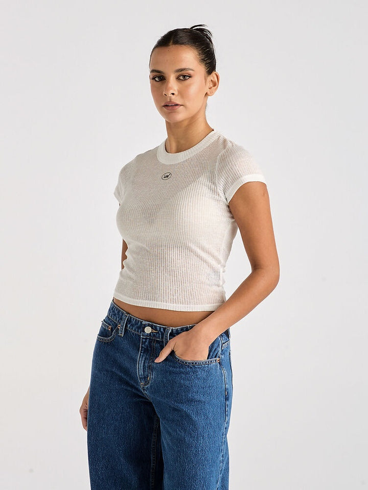 Lee Jeans Oval Essential Ladder Tee - White