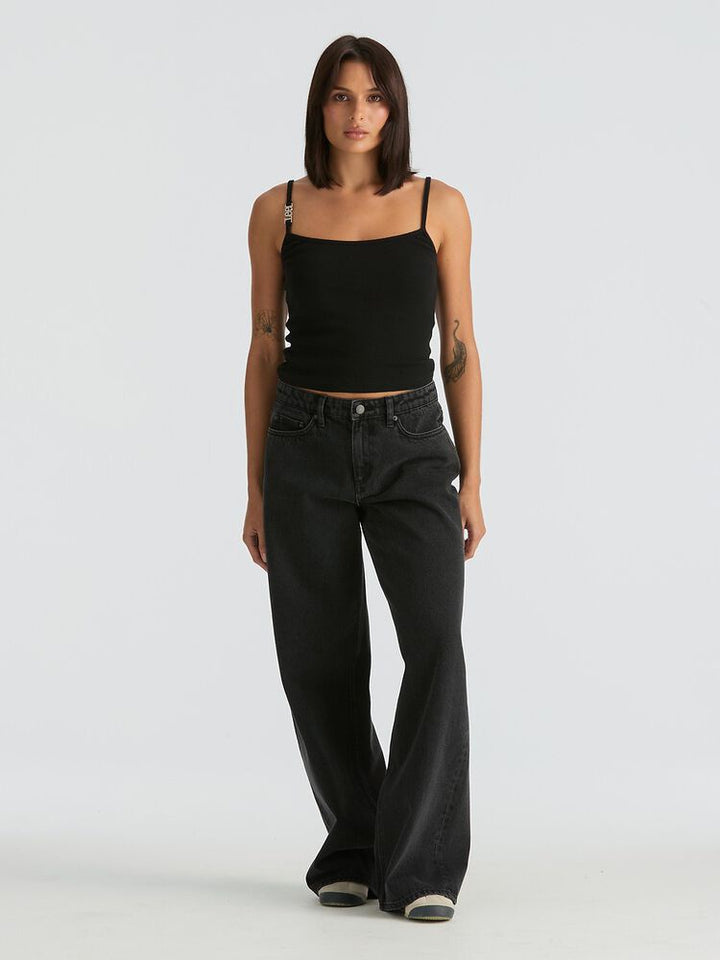 Lee Jeans Low Slouch Relaxed Jean - Black Super Used