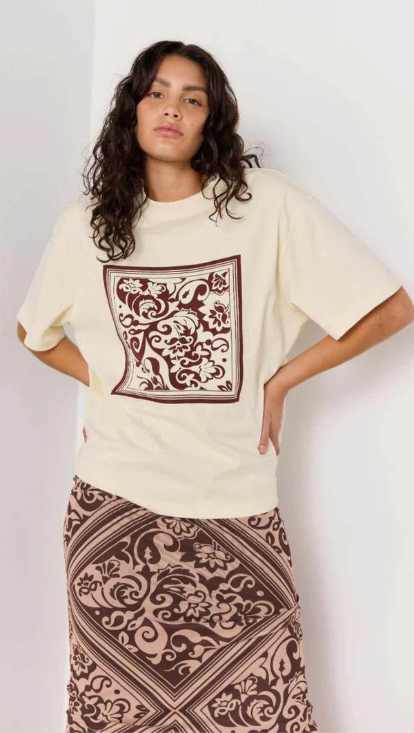 MinkPink Lumi Oversize Tee - Cream