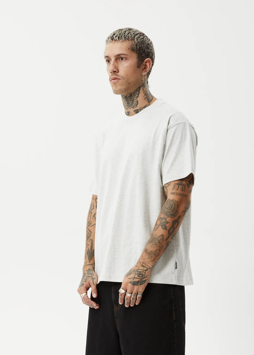 Afends Genesis Recycled Heavy Boxy Tee - Grey Marle