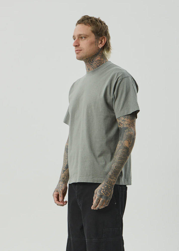 Afends Genesis Heavyweight Boxy Tee - Washed Sycamore