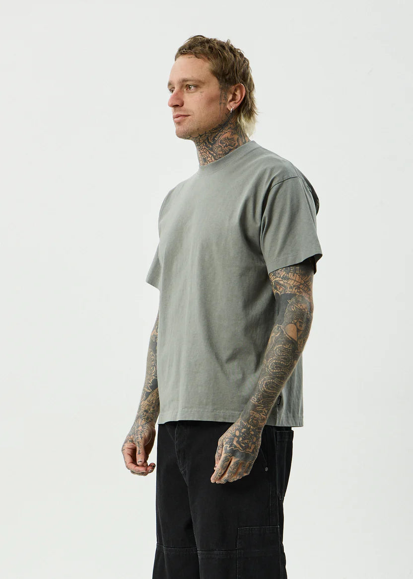 Afends Genesis Heavyweight Boxy Tee - Washed Sycamore