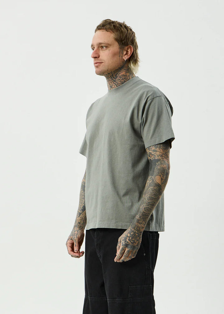 Afends Genesis Heavyweight Boxy Tee - Washed Sycamore