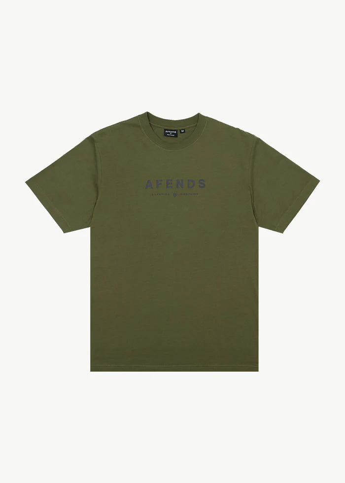 Afends Thrown Out Recycled Retro Fit Tee - Military