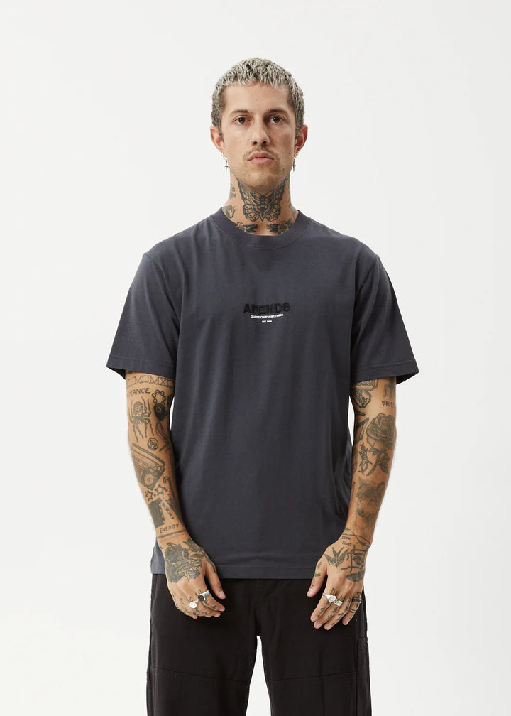 Afends Vinyl Retro Tee-Charcoal