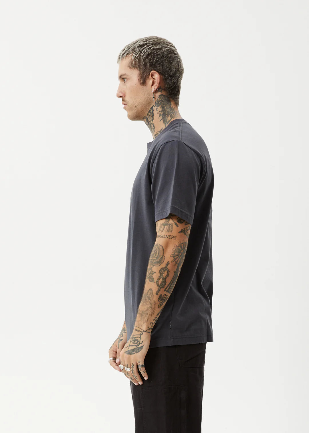 Afends Vinyl Retro Tee-Charcoal