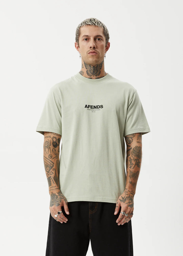 Afends Vinyl Retro Fit Tee - Eucalyptus