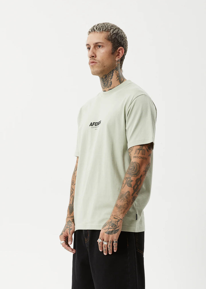 Afends Vinyl Retro Fit Tee - Eucalyptus