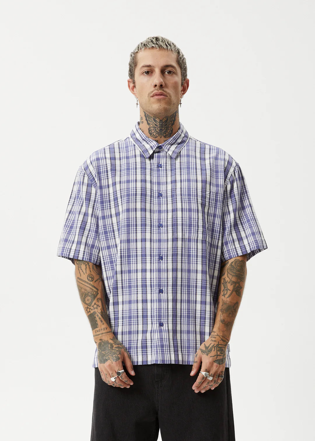 Afends Check Out Short Sleeve Shirt - Marlin