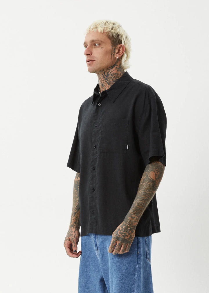 Afends Everyday Short Sleeve Shirt-Black