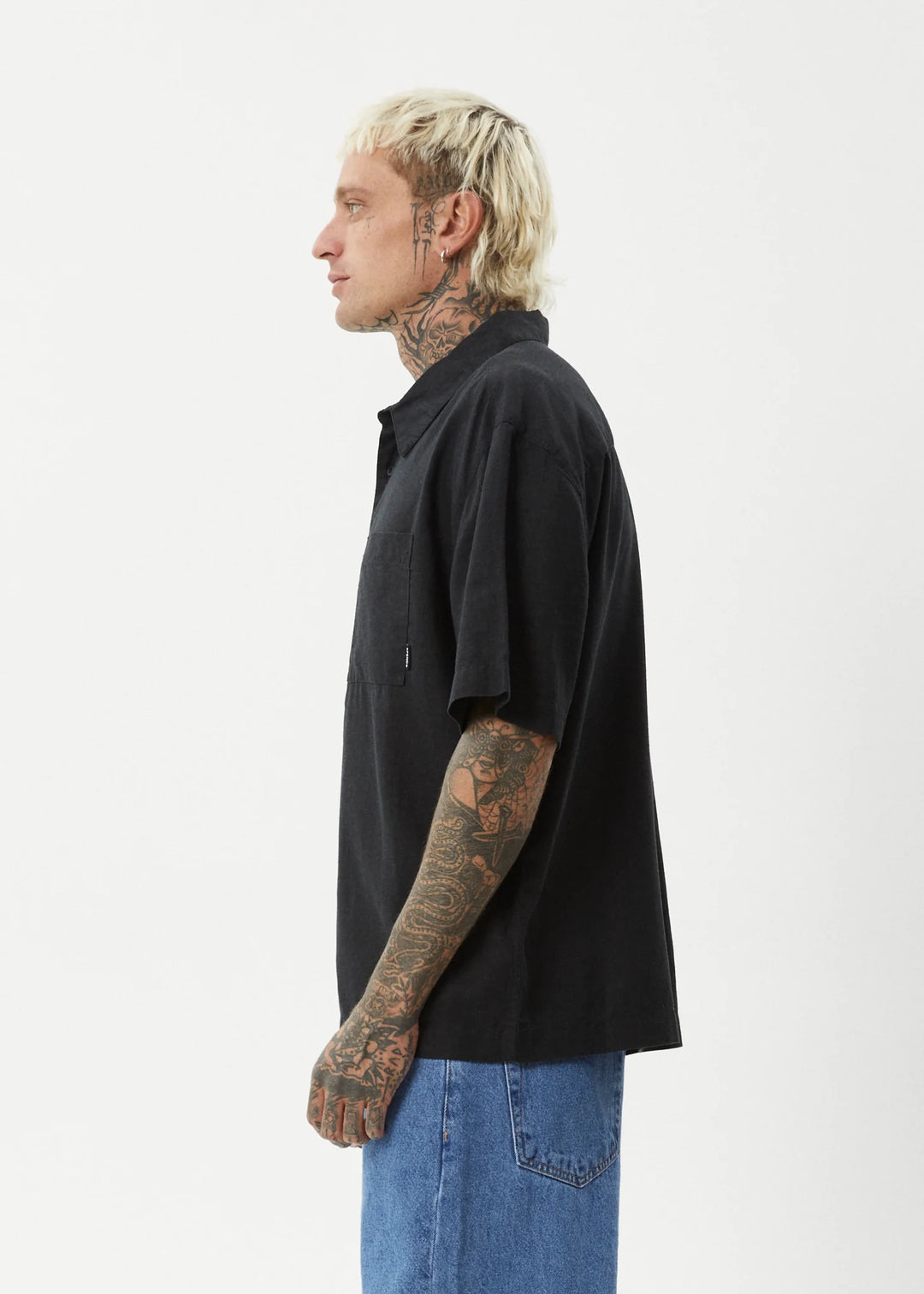 Afends Everyday Short Sleeve Shirt-Black