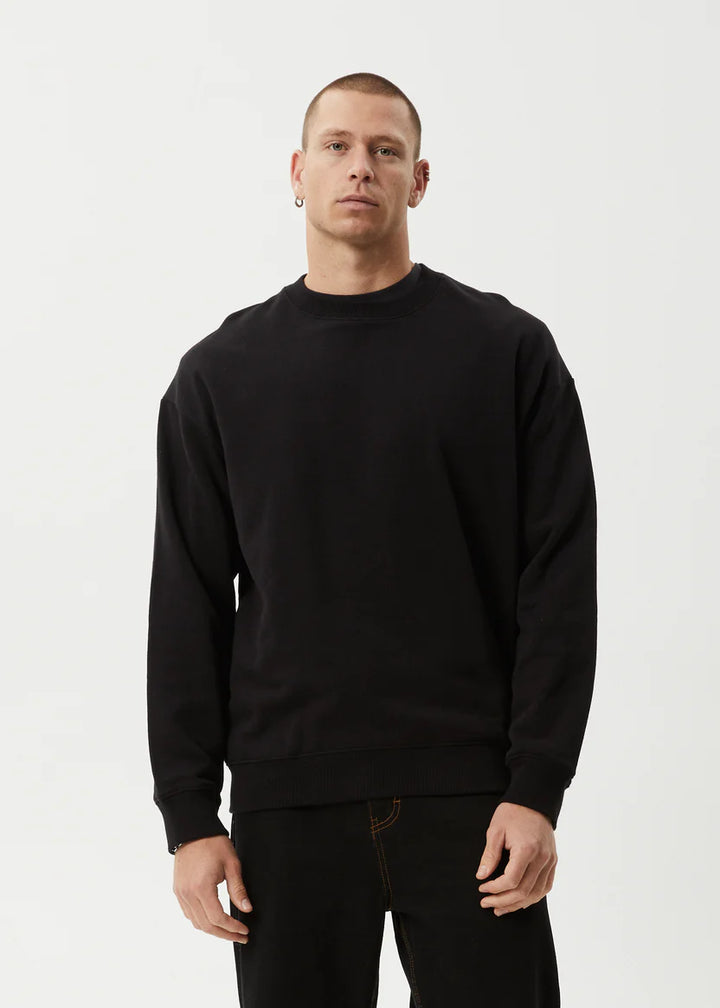 Afends Genesis Crew Neck Jumper - Black