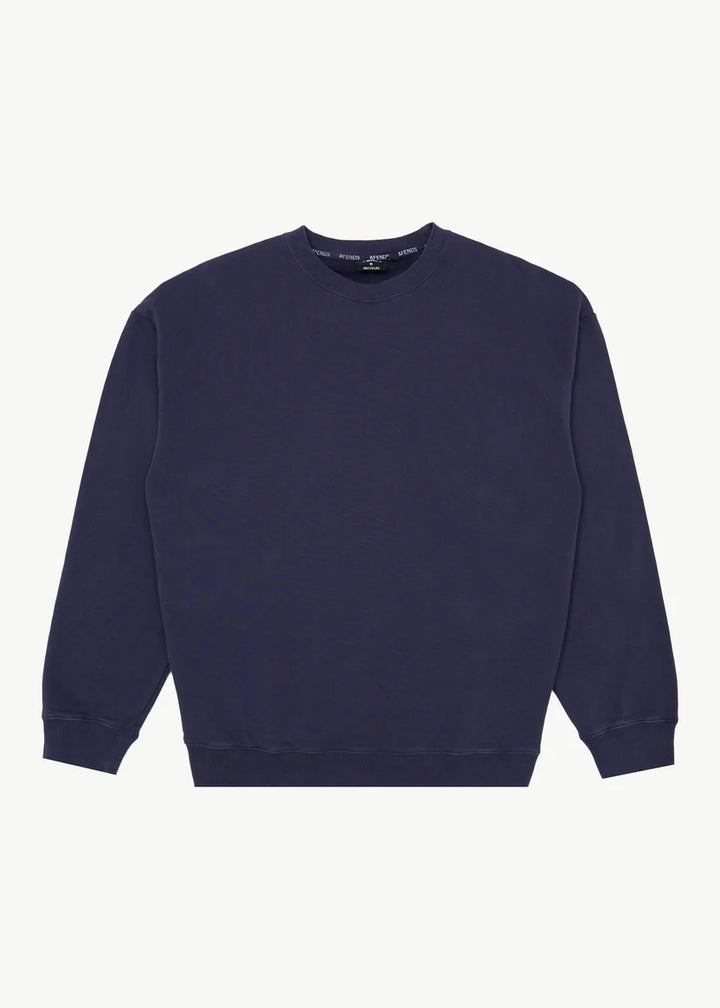 Afends Genesis Crew Neck Jumper - Washed Deep Sea