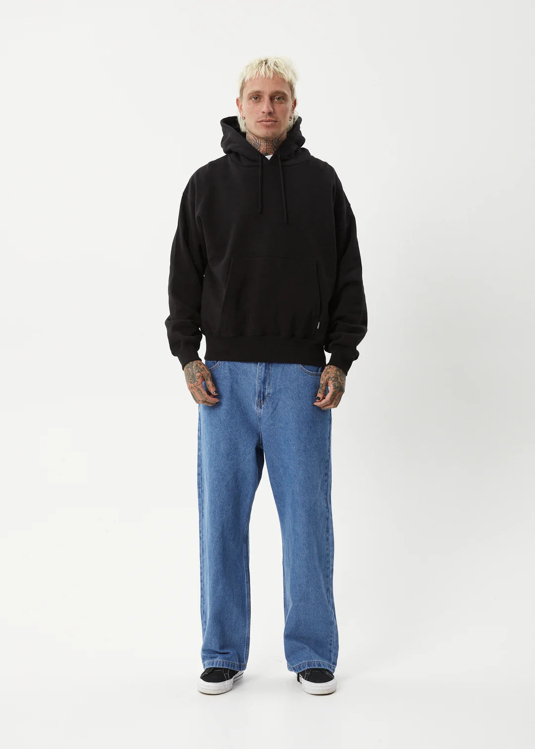 Afends Genesis Boxy Pull On Hood - Black