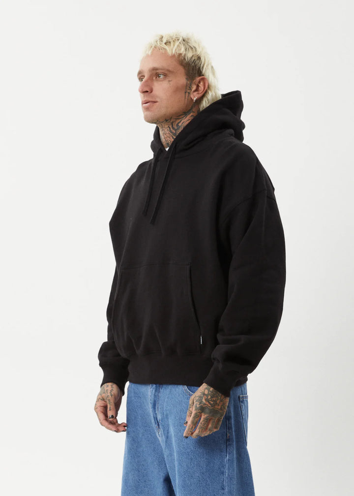 Afends Genesis Boxy Pull On Hood - Black