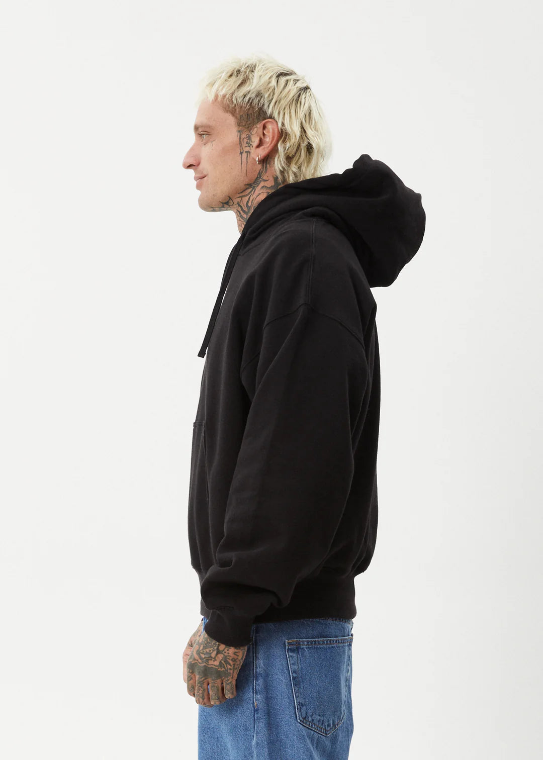 Afends Genesis Boxy Pull On Hood - Black