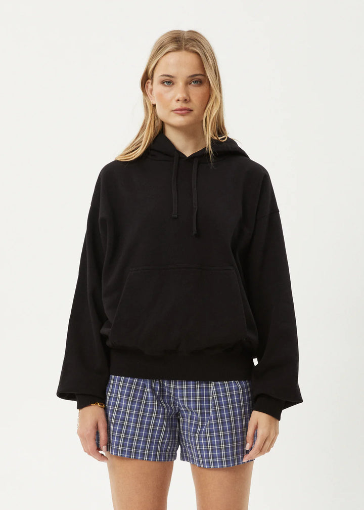 Afends Genesis Boxy Pull On Hood - Black