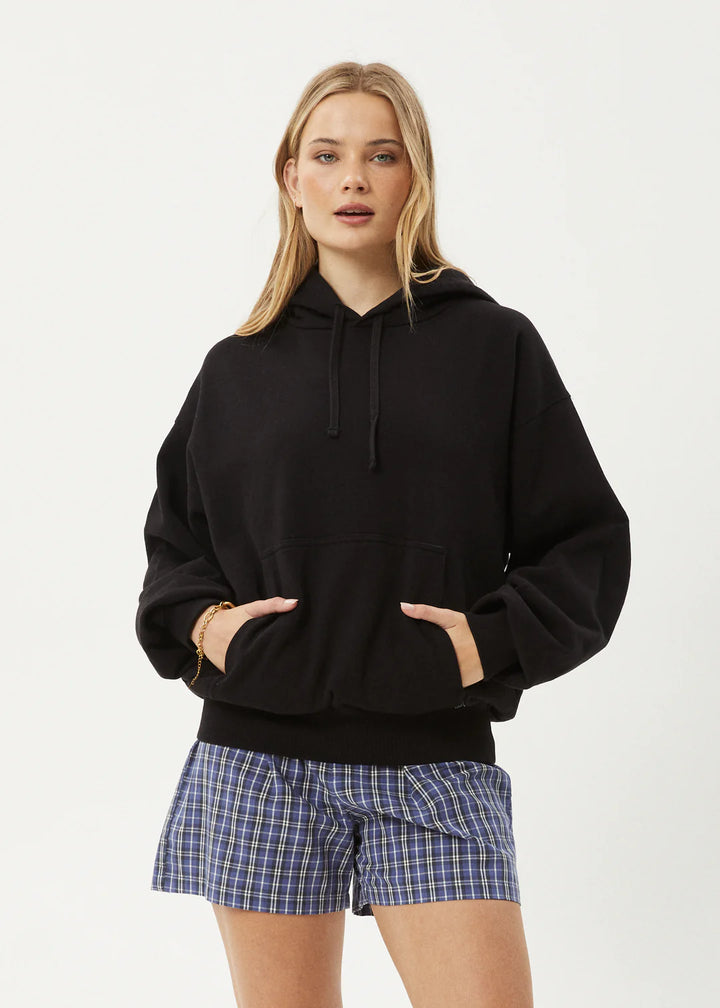Afends Genesis Boxy Pull On Hood - Black