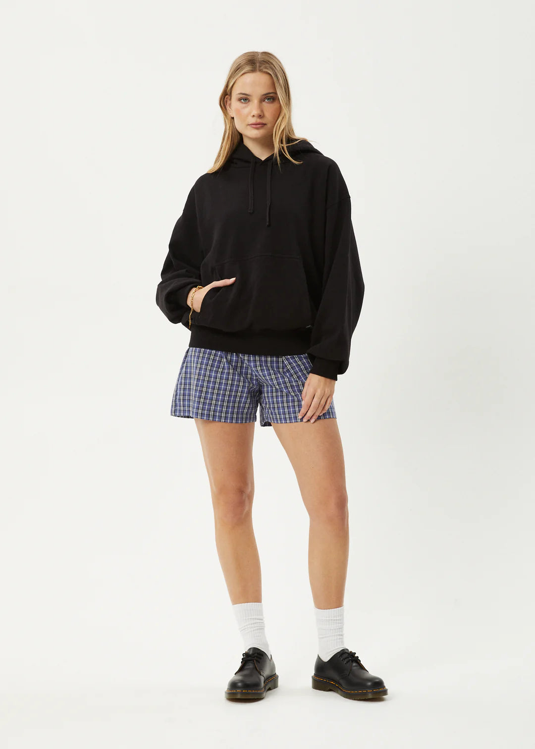 Afends Genesis Boxy Pull On Hood - Black