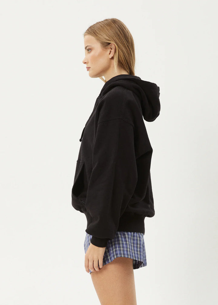 Afends Genesis Boxy Pull On Hood - Black