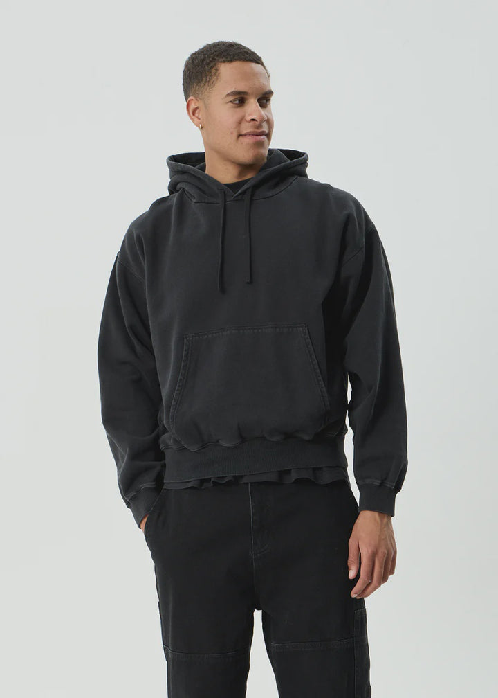 Afends Genesis Boxy Pull On Hood - Stone Black